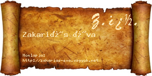 Zakariás Éva névjegykártya